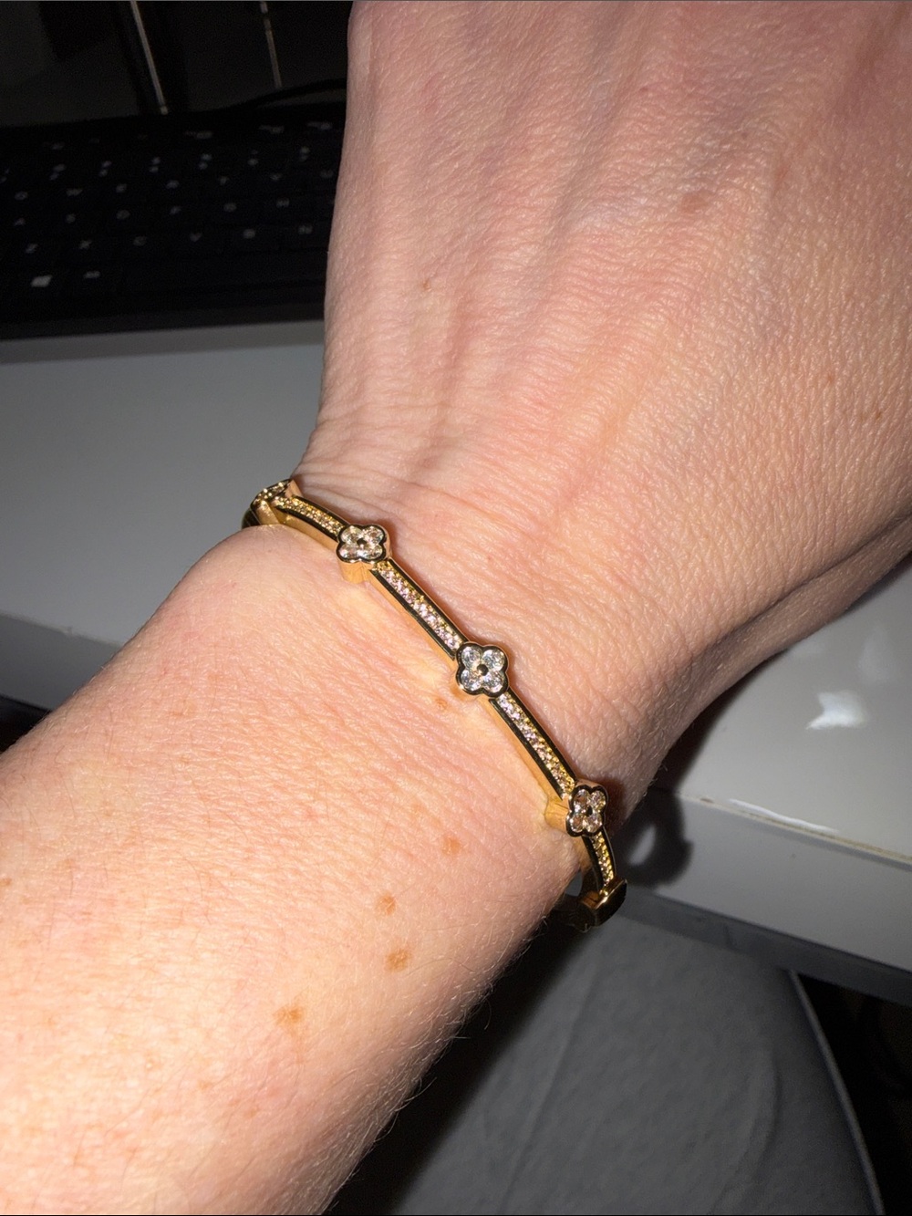 Atterri Gold-Tone Cubic Zirconia Bracelet - Gold - Picture 2 of 3